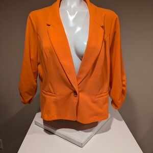 Women's Orange Cropped Blazer